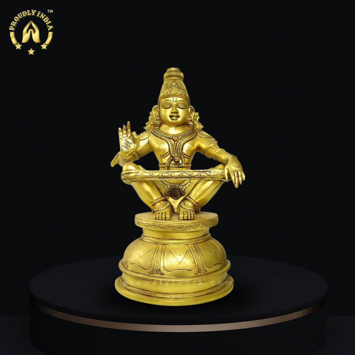 6.5" Brass Ayyappan Swamy Statue