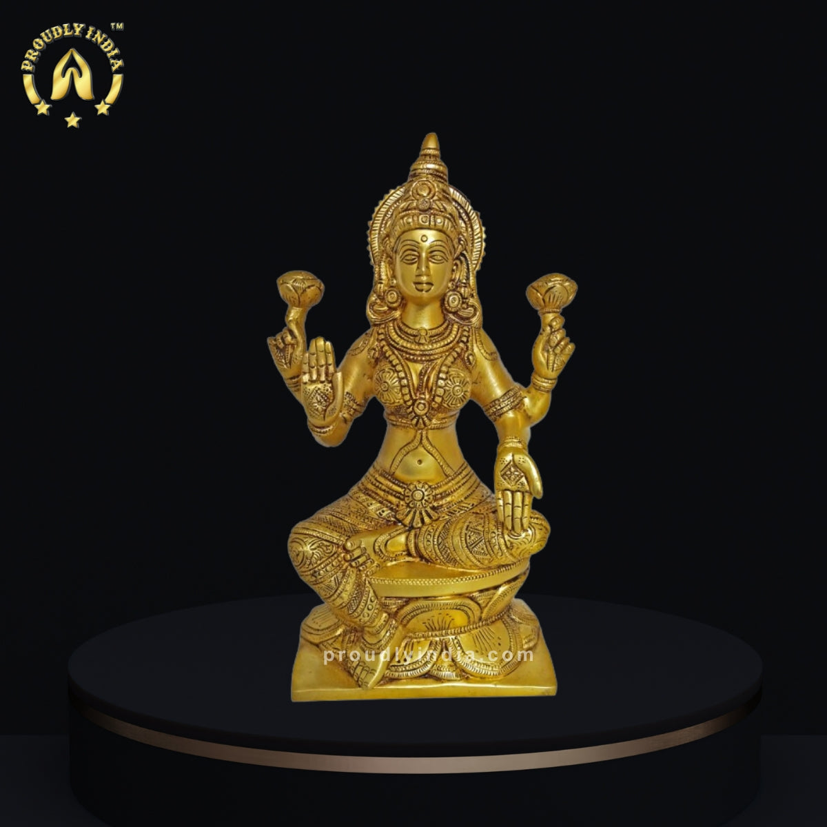 12" Brass Goddess Lakshmi Statue