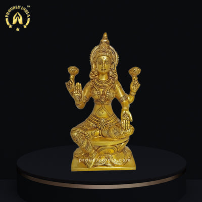 12" Brass Goddess Lakshmi Statue