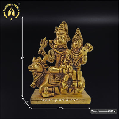 Brass Lord Shiva Family Statue