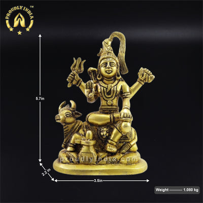 5" Brass God Shiva Statue