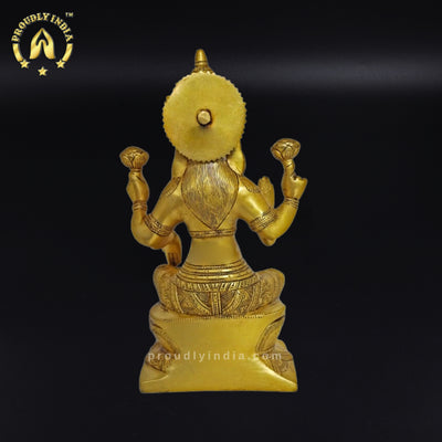 12" Brass Goddess Lakshmi Statue
