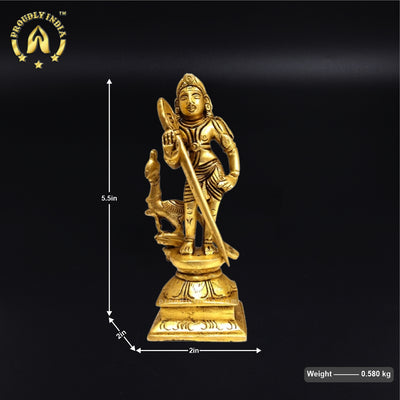 Brass Lord Murugan Statue