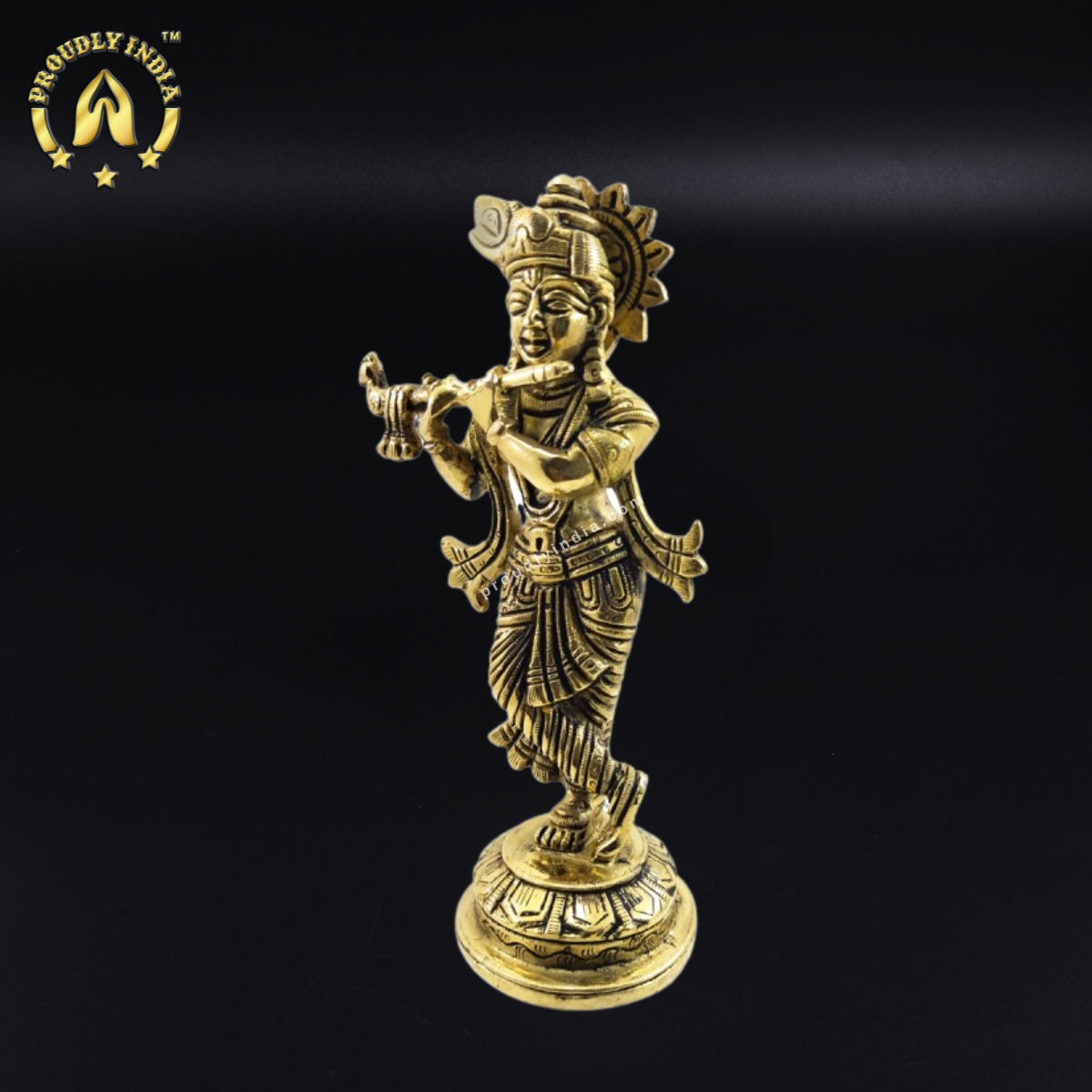 Brass Shri Krishna With Flute Statue