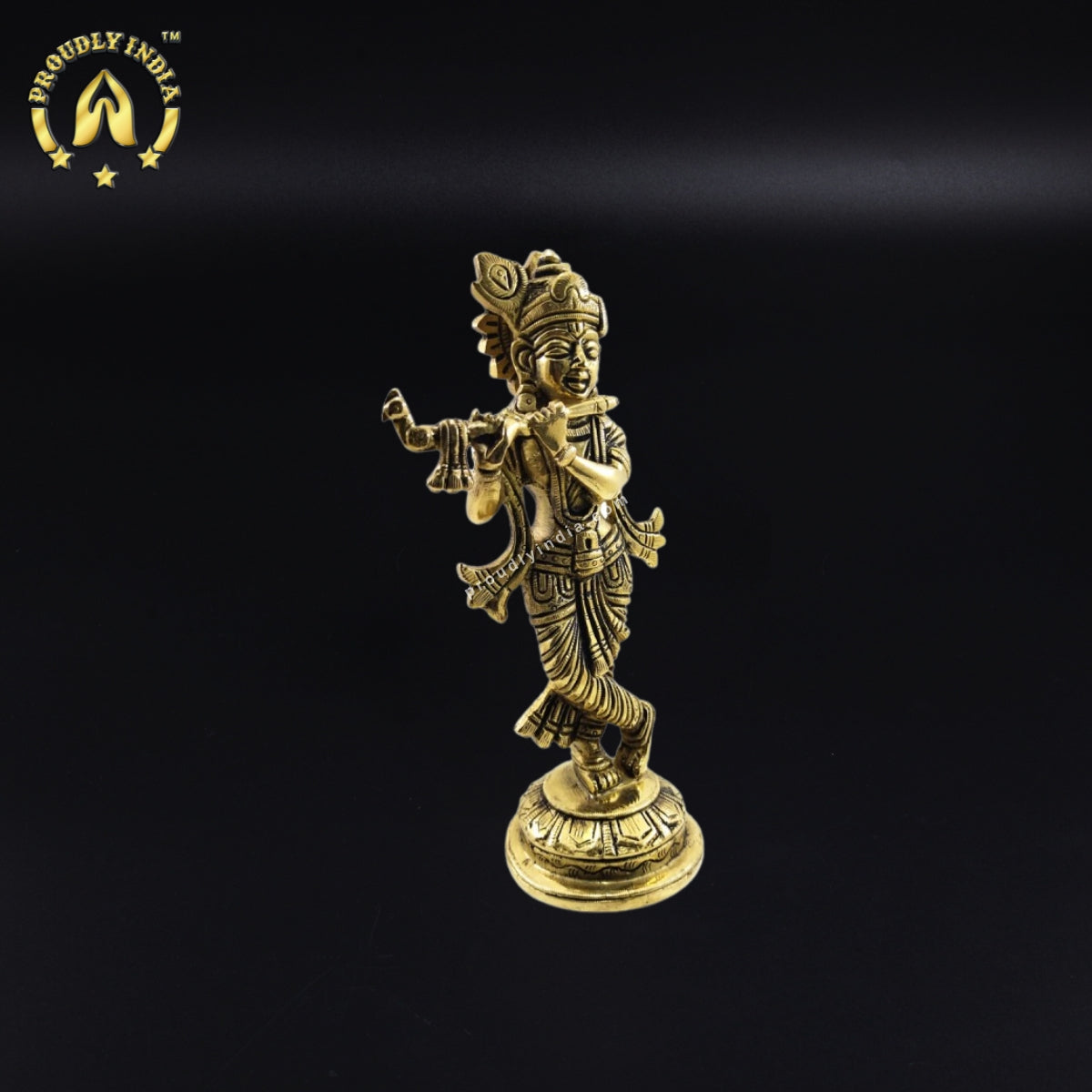 Brass Shri Krishna With Flute Statue