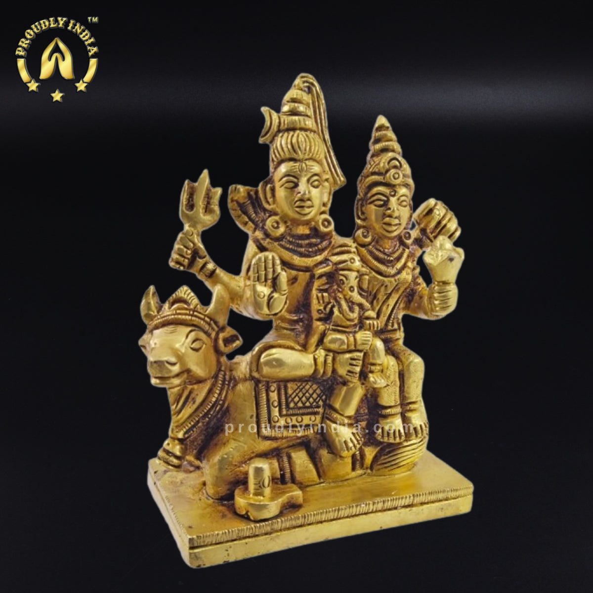 Brass Lord Shiva Family Statue