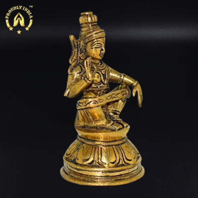 4.5" Brass Ayyappan Swamy Statue