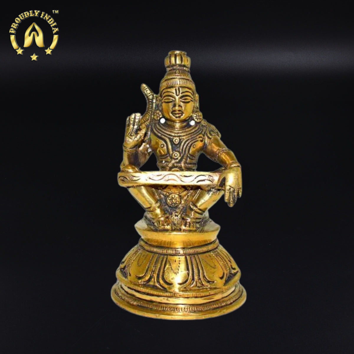 4.5" Brass Ayyappan Swamy Statue