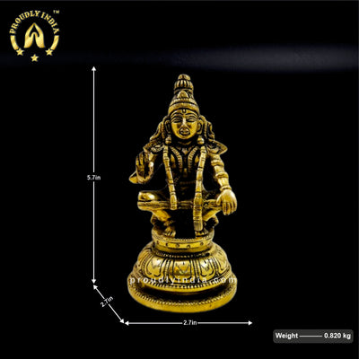 5.7" Brass Sabharimala Ayyappan Idol