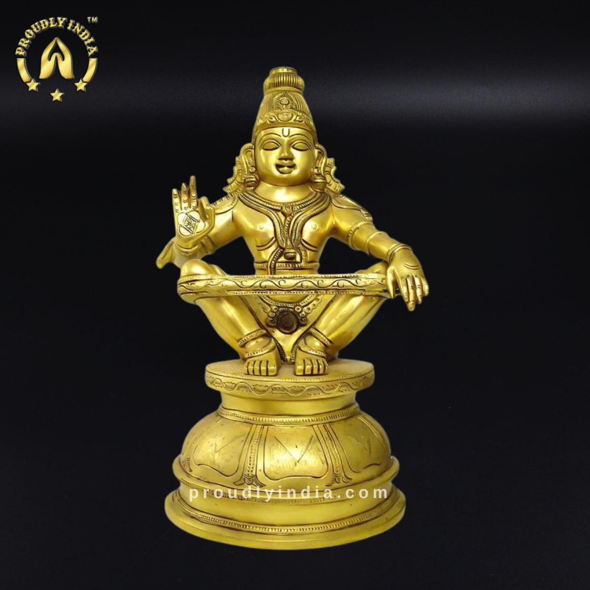 6.5" Brass Ayyappan Swamy Statue