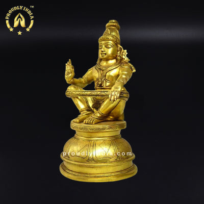 6.5" Brass Ayyappan Swamy Statue