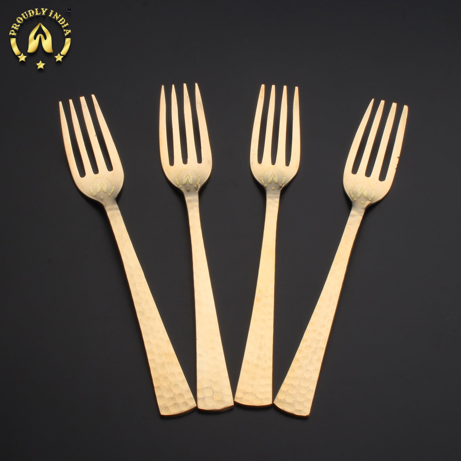 Set of 6 Brass Forks