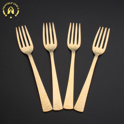 Set of 6 Brass Forks