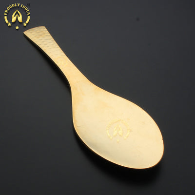 Pure Brass Spoon Rice chamcha for Serving Brass Serving Spoon.