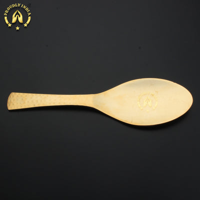 Pure Brass Spoon Rice chamcha for Serving Brass Serving Spoon.
