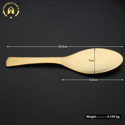 Pure Brass Spoon Rice chamcha for Serving Brass Serving Spoon.