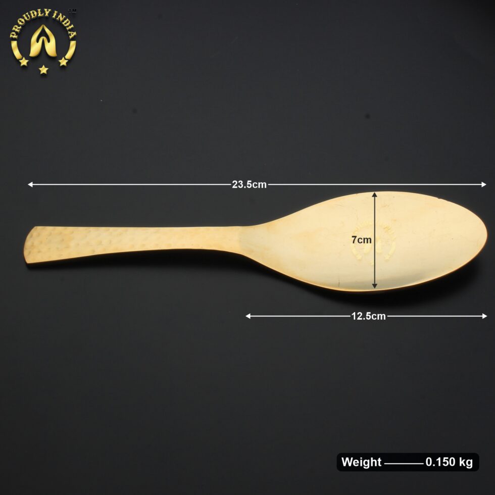 Pure Brass Spoon Rice chamcha for Serving Brass Serving Spoon.