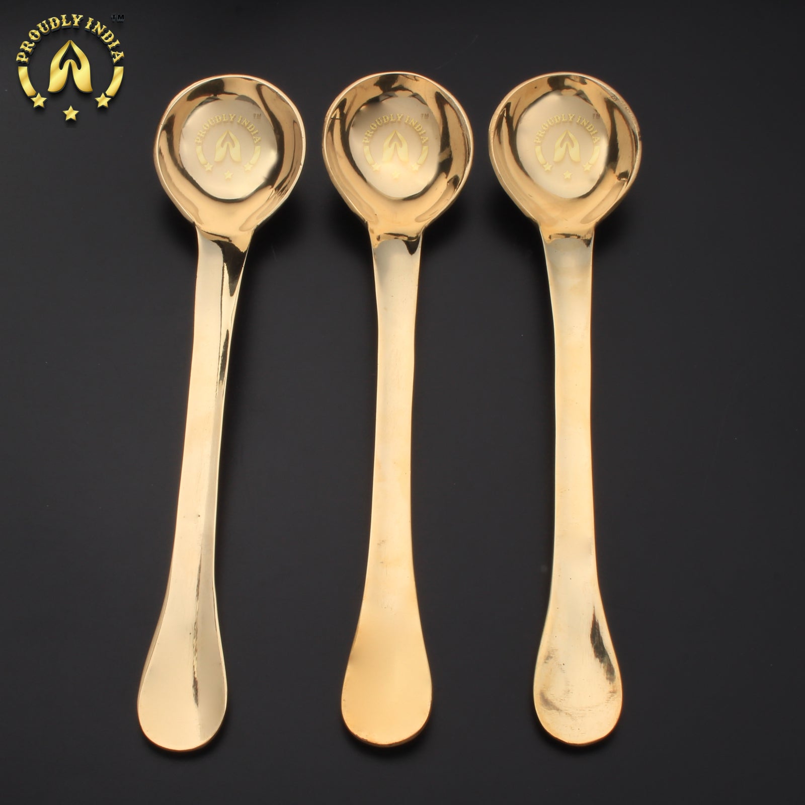 Georg Jensen Inspired 3 Pure Brass Serving Spoons