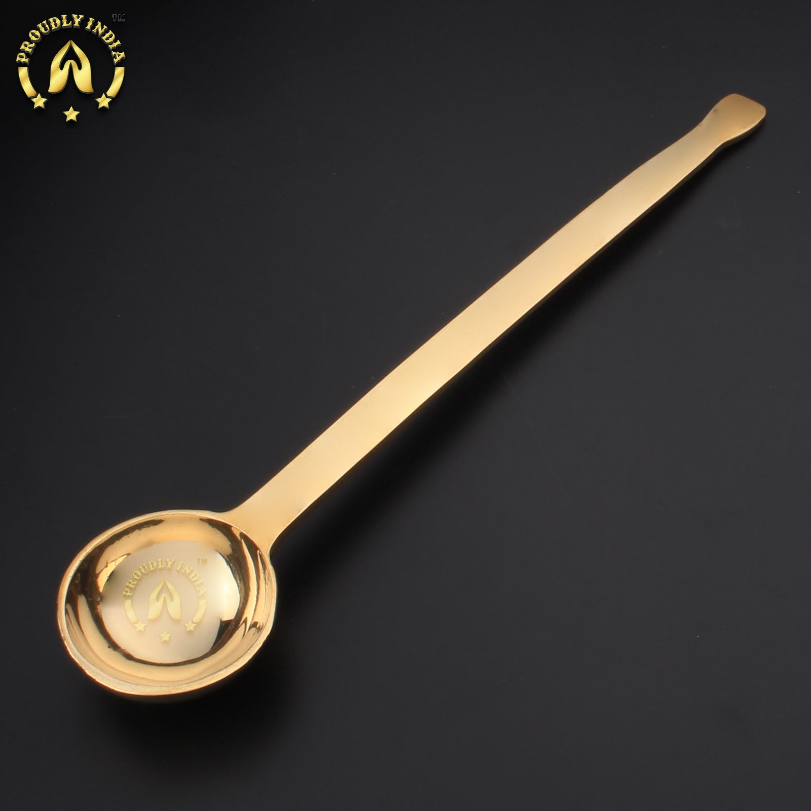 Set of 3 Brass Gravy Serving Ladle | Kuzhi Karandi