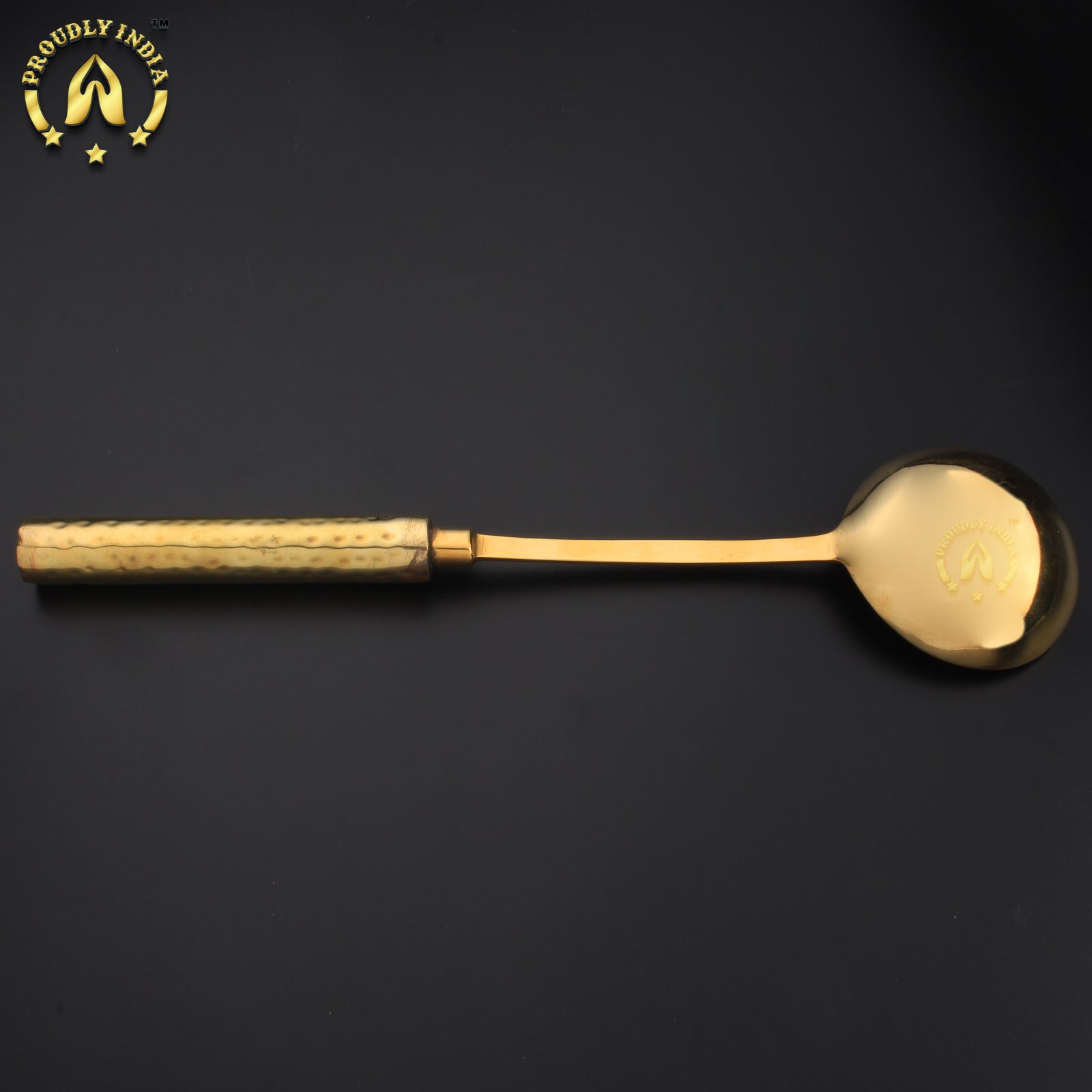Brass Serving Spoon with Brass Handle