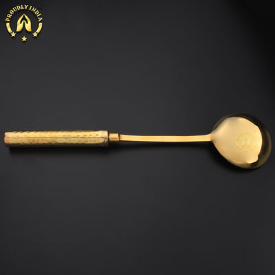 Brass Serving Spoon with Brass Handle