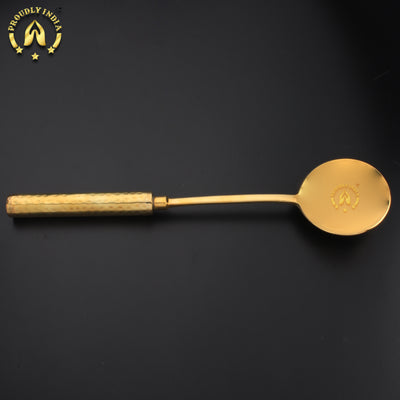 Brass Serving Spoon with Brass Handle