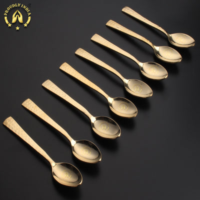 12 Solid Brass Desert Spoons