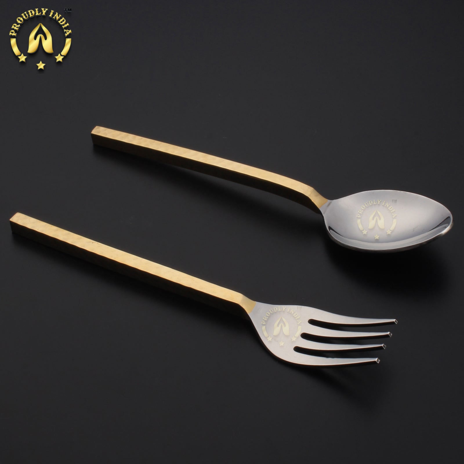 Solid Brass Steel 6 Spoons and 6 Fork