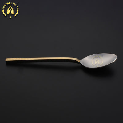 Set Of 8 Brass and Steel Flatware Cutlery Set