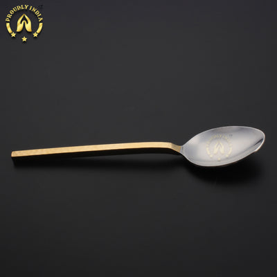 Set Of 8 Brass and Steel Flatware Cutlery Set