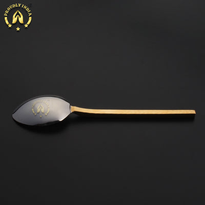 Set Of 8 Brass and Steel Flatware Cutlery Set