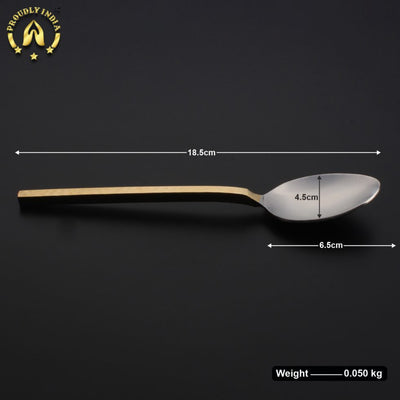 Set Of 8 Brass and Steel Flatware Cutlery Set