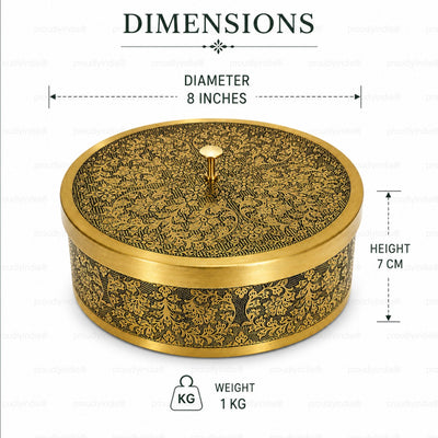 8 Inch Antique Style Floral Spice Box
