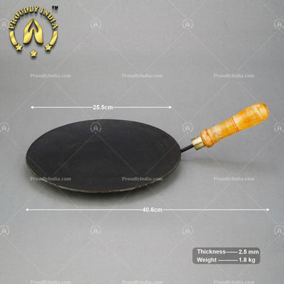 Iron Flatbread & Roti Pan with Wooden Handle
