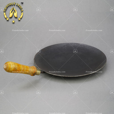 Iron Flatbread & Roti Pan with Wooden Handle