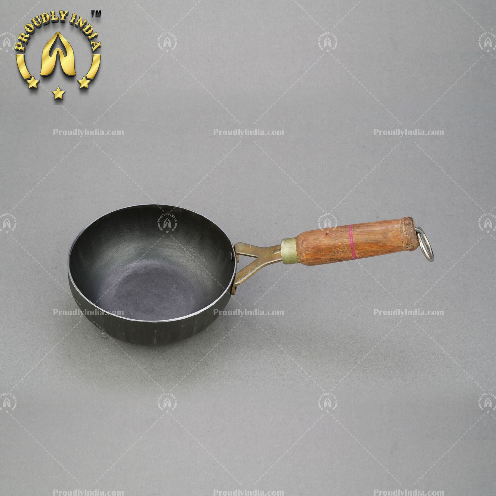 Wooden Handle Iron Tadka Pan