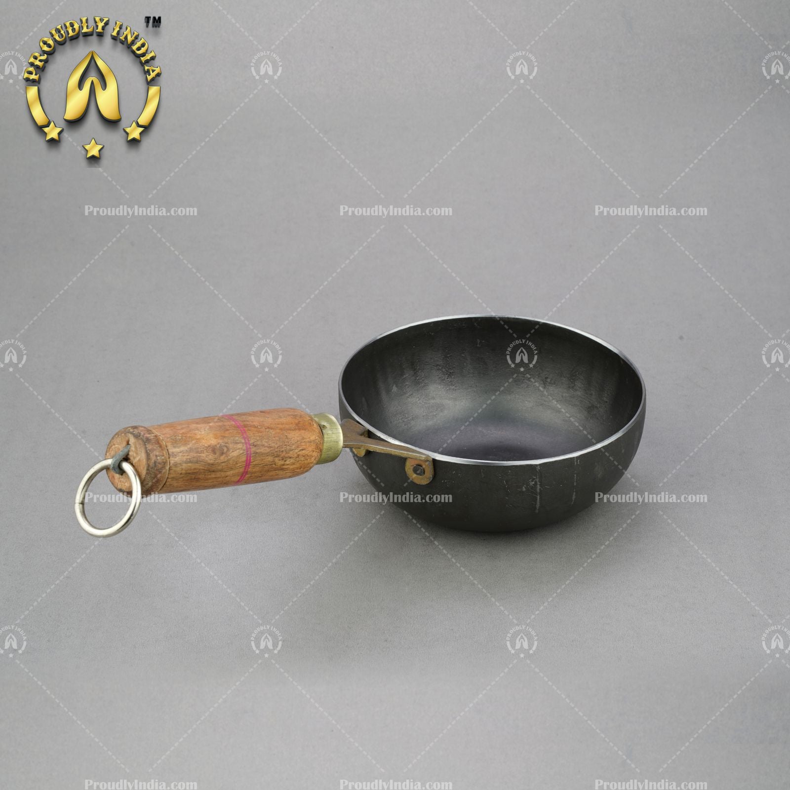 Wooden Handle Iron Tadka Pan