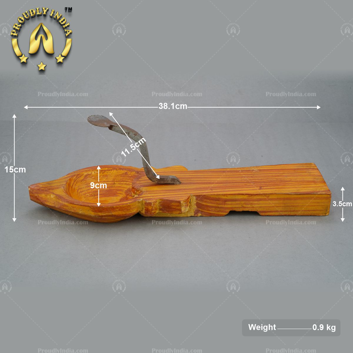 Wooden Coconut Grater with Bowl Holder