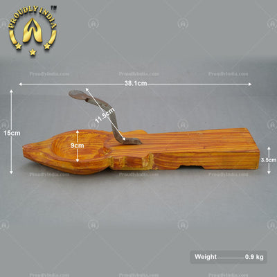 Wooden Coconut Grater with Bowl Holder