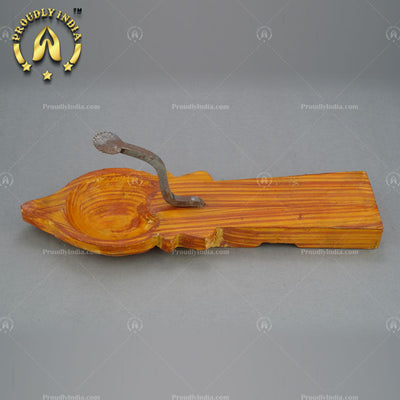 Wooden Coconut Grater with Bowl Holder