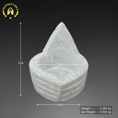 Set of 2 Soapstone Agal Diya Lamp