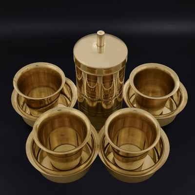 Brass 4 Cup Coffee Filter With 4 Dabara