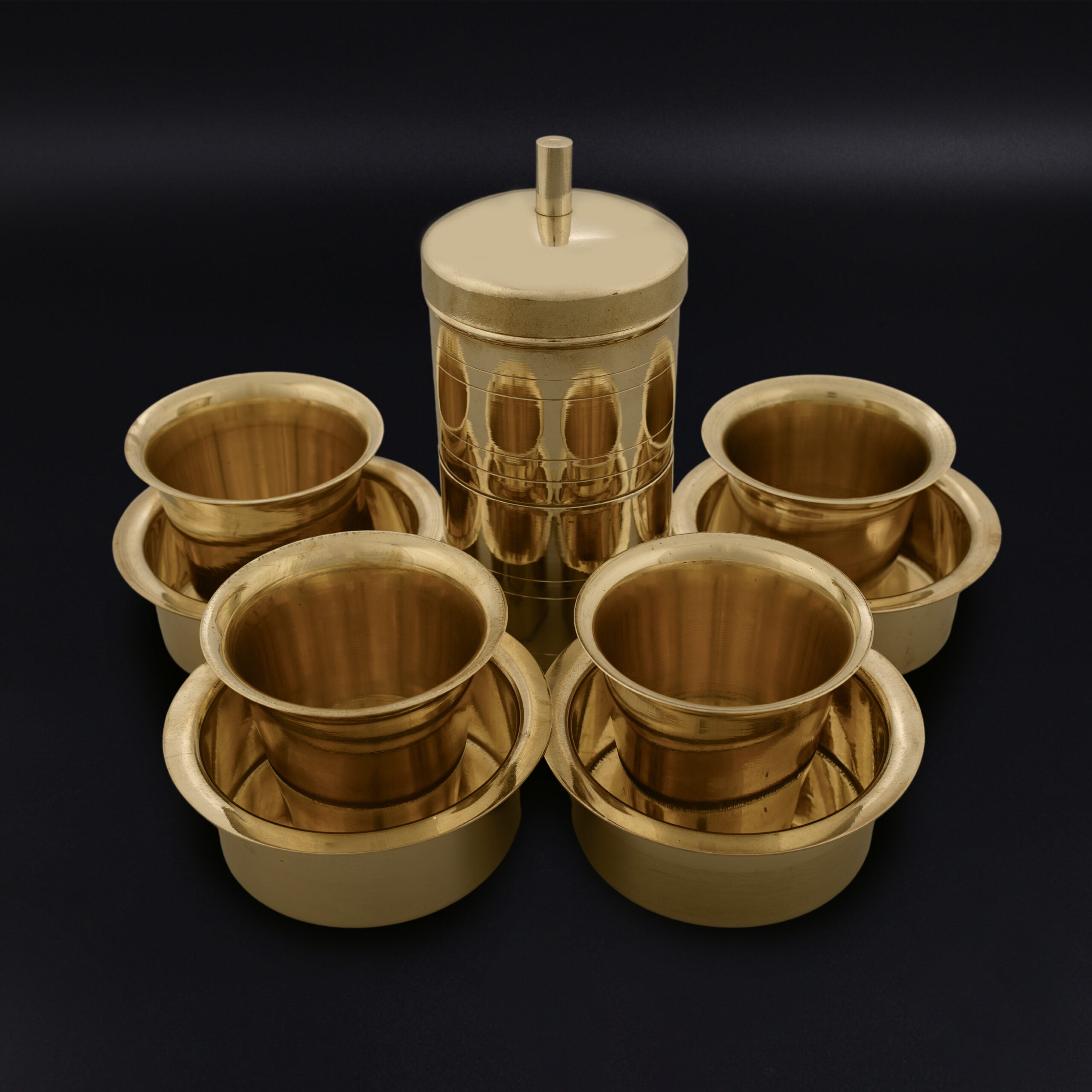 Brass 4 Cup Coffee Filter With 4 Dabara