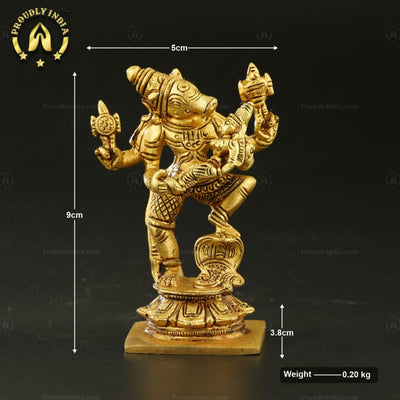 Brass Vishnu Varaha With Lakshmi Statue