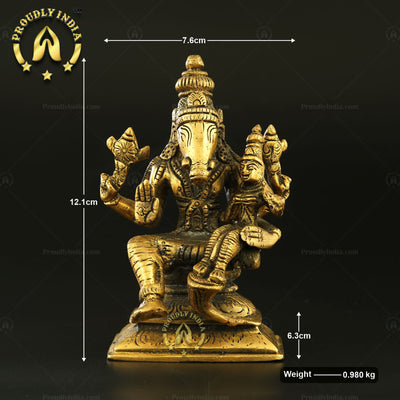 Brass Lord Varaha Amman With Goddess Lakshmi Statue