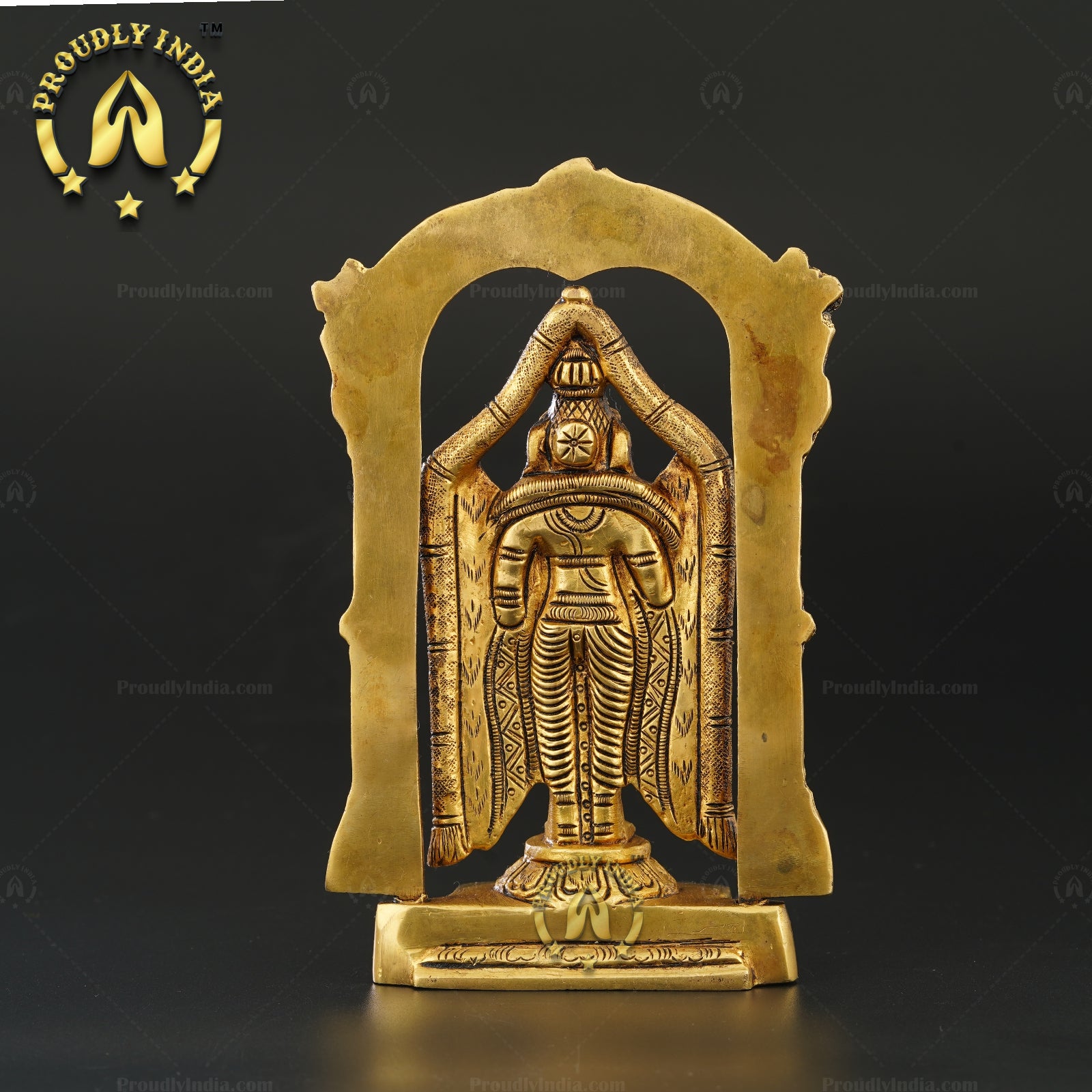 8" Lord Perumal Brass Statue