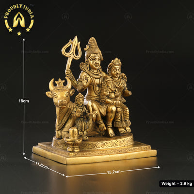 Handcrafted Brass Shiva Parvati Ganesh Idol