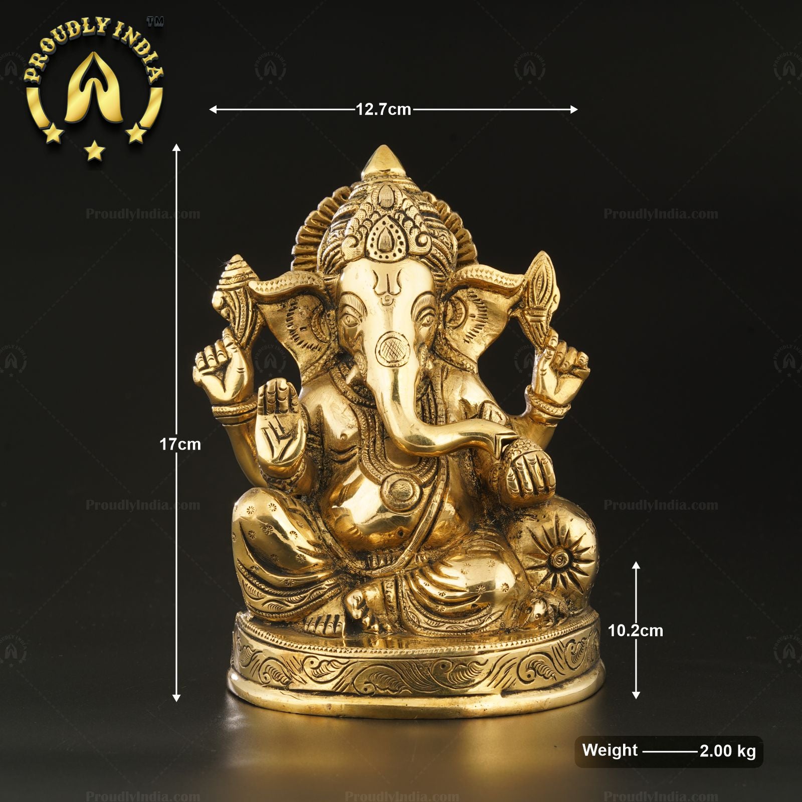 Traditional Pure Brass Abhaya Ganesh Statue