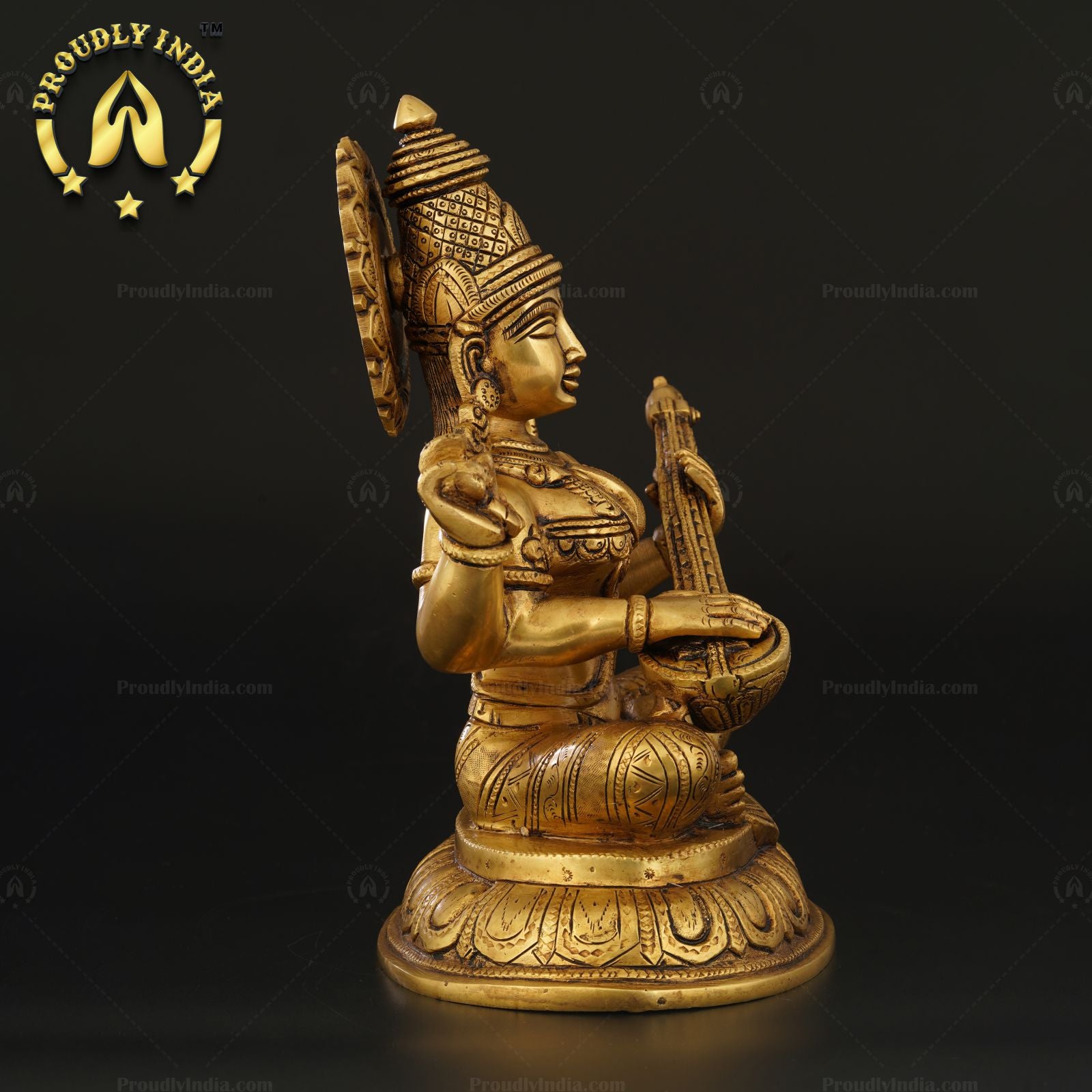 Traditional Brass Saraswati Devi Statue