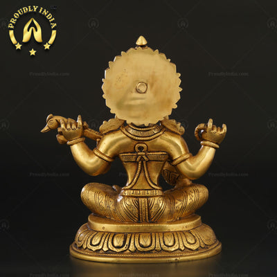 Traditional Brass Saraswati Devi Statue
